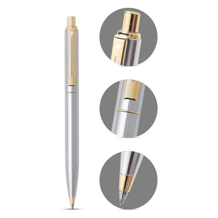 Sheaffer Sentinel 325 Brushed Chrome Ballpoint pen with Gold Tone Trim