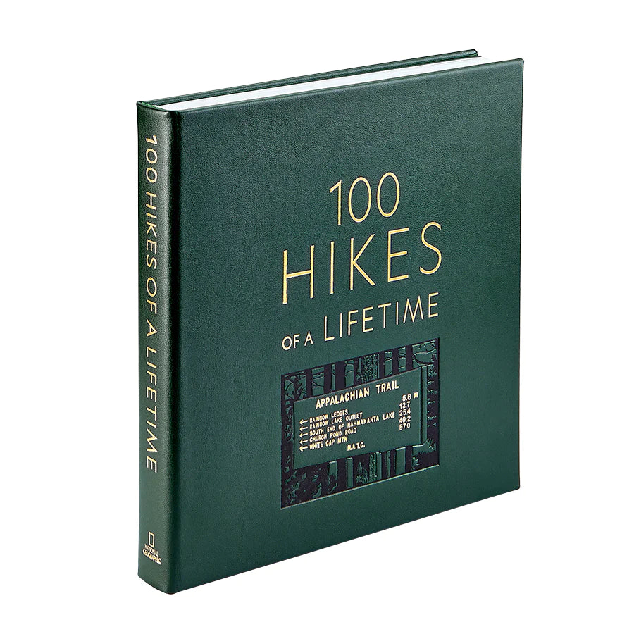 100 Hikes Of A Lifetime Green Bonded Leather