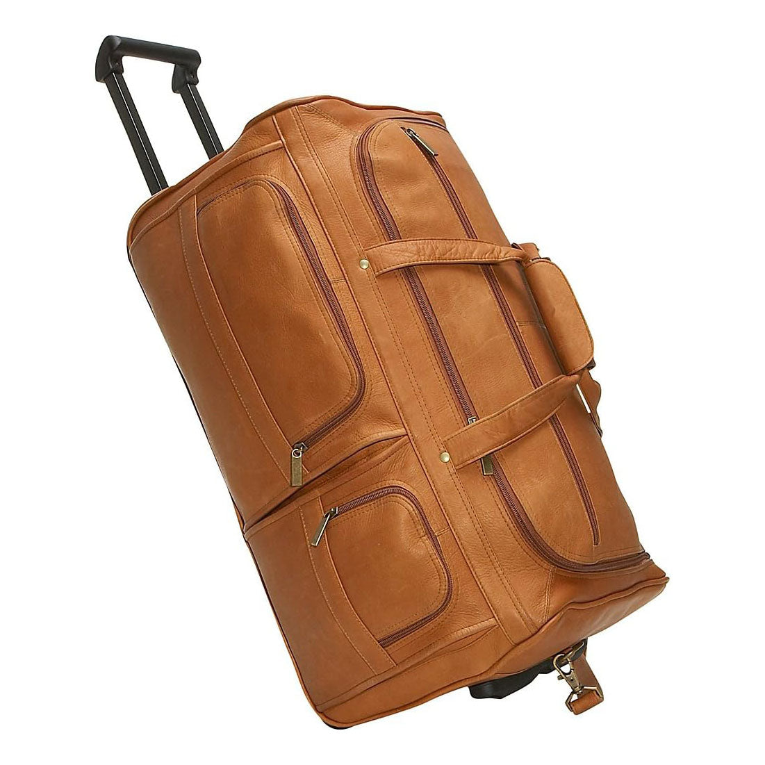 david king leather backpack David King & Co 22 in. Rolling Duffel- Tan
