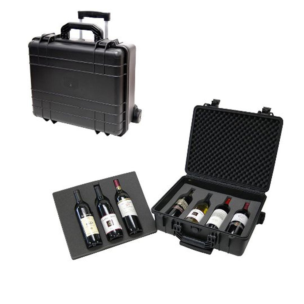 TZ Case WCB-018B Molded polypropylene 7 Bottle Wheeled Wine Case
