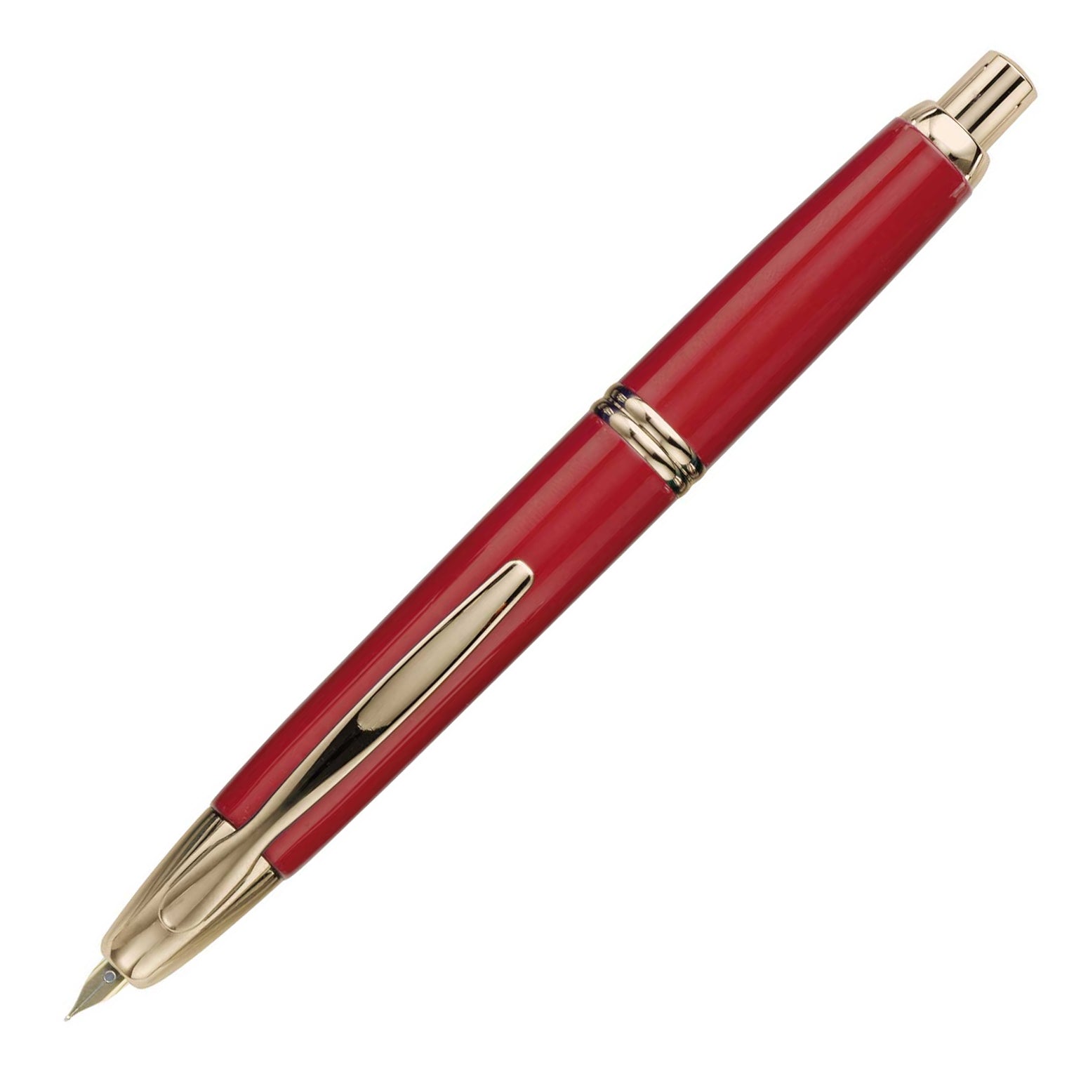 Pilot Vanishing Point Retractable Fountain Pen Red with Gold Accents