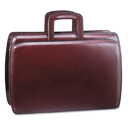 ack Georges Elements Slim Leather Briefcase #4202-Burgundy