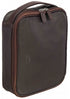 Mancini Leather Large Zippered Toiletry Bag, 10.5" x 8" x 3", Brown