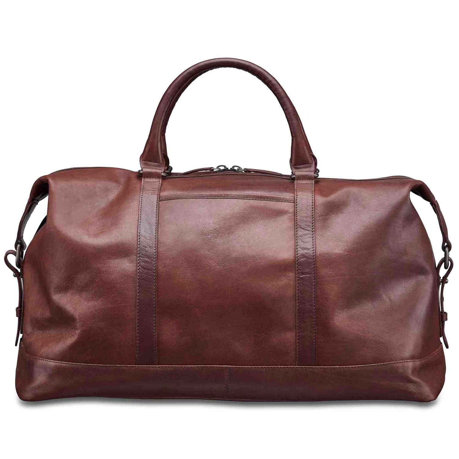 Mancini Leather Carry-on Duffle Bag, 20" x 10" x 12", Brown