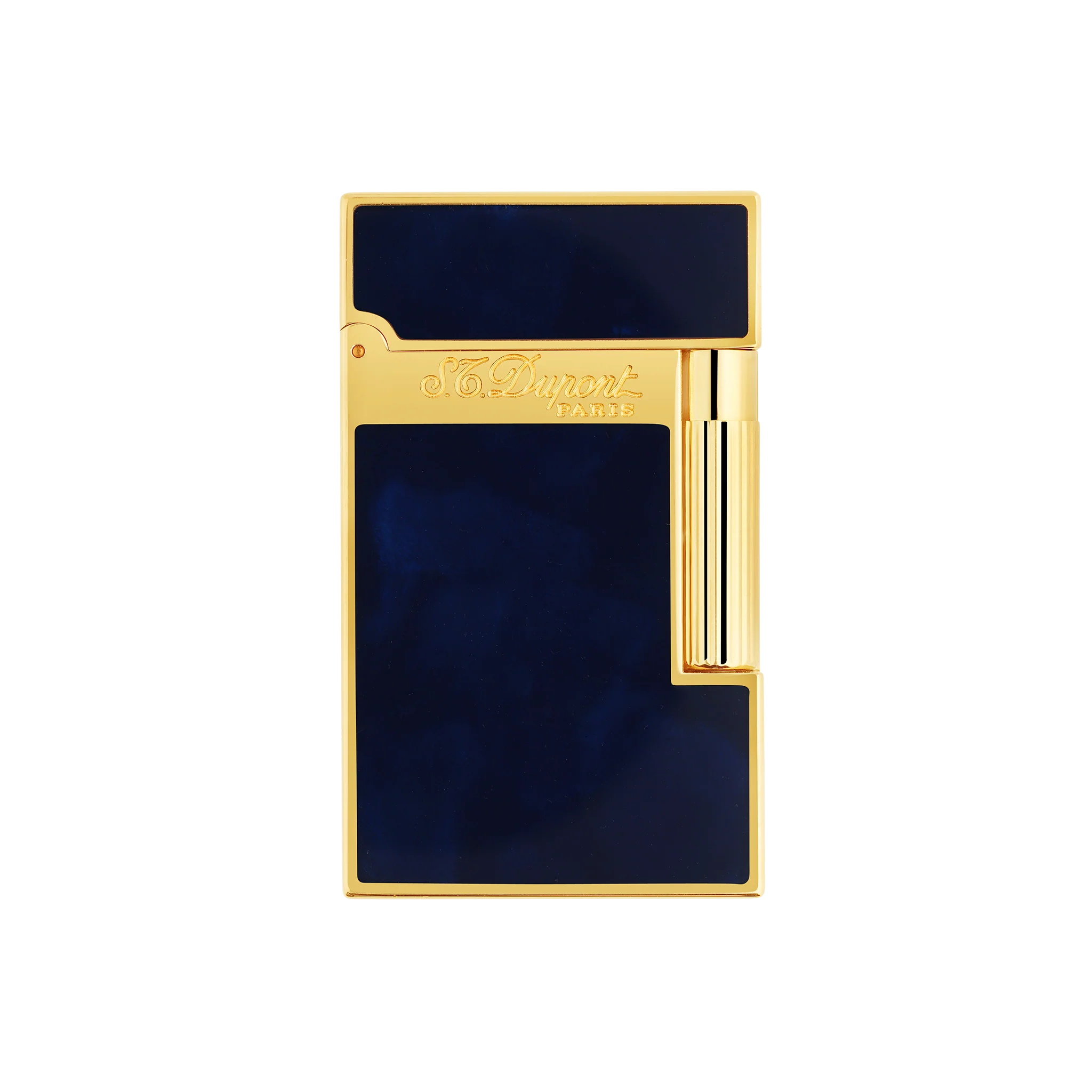 S.T. Dupont Ligne 2 Lighter Lacquered Atelier Dark Blue and Gold Trim - Altman Luggage 