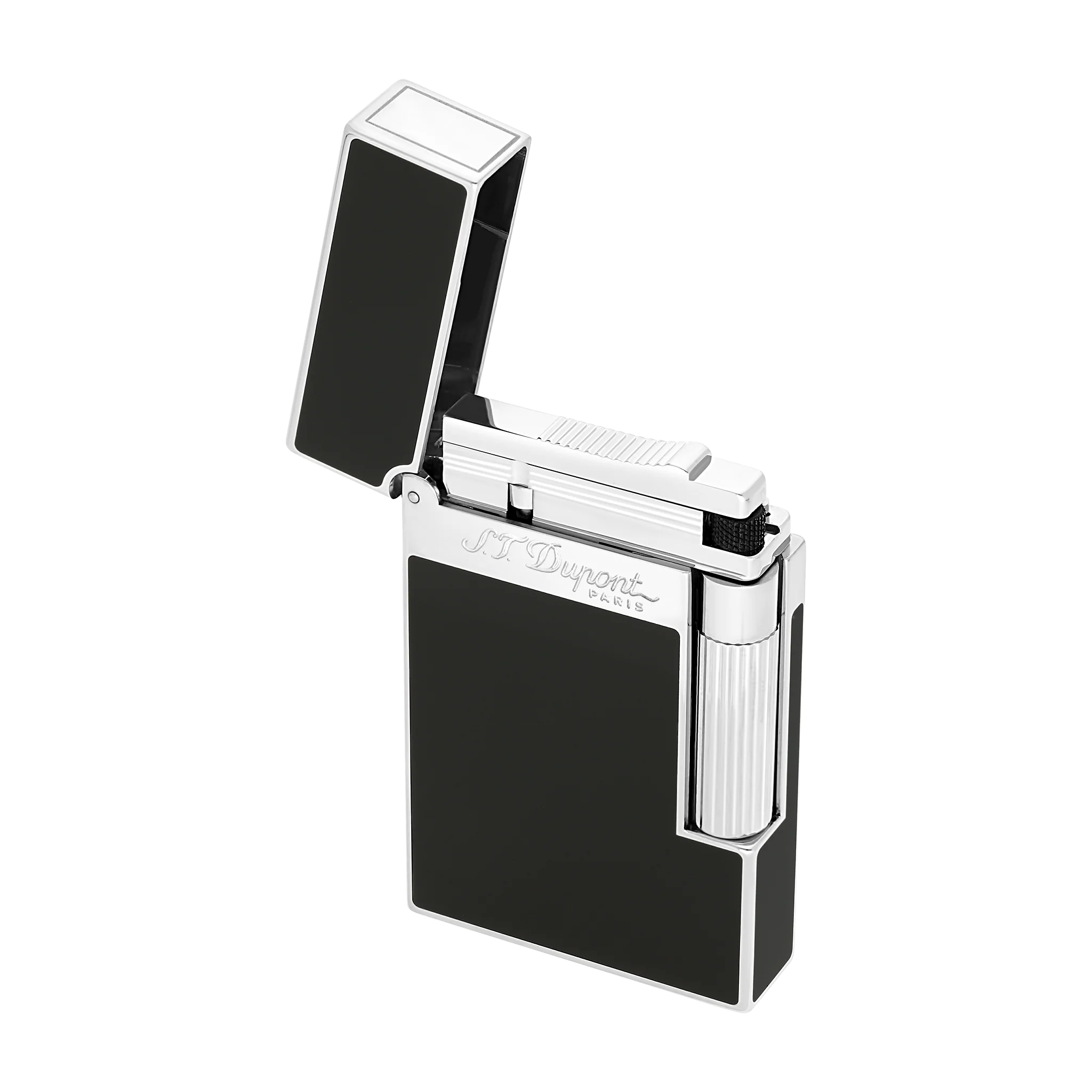 S.T. Dupont Ligne 2 Lighter Lacquered Black and Silver Trim