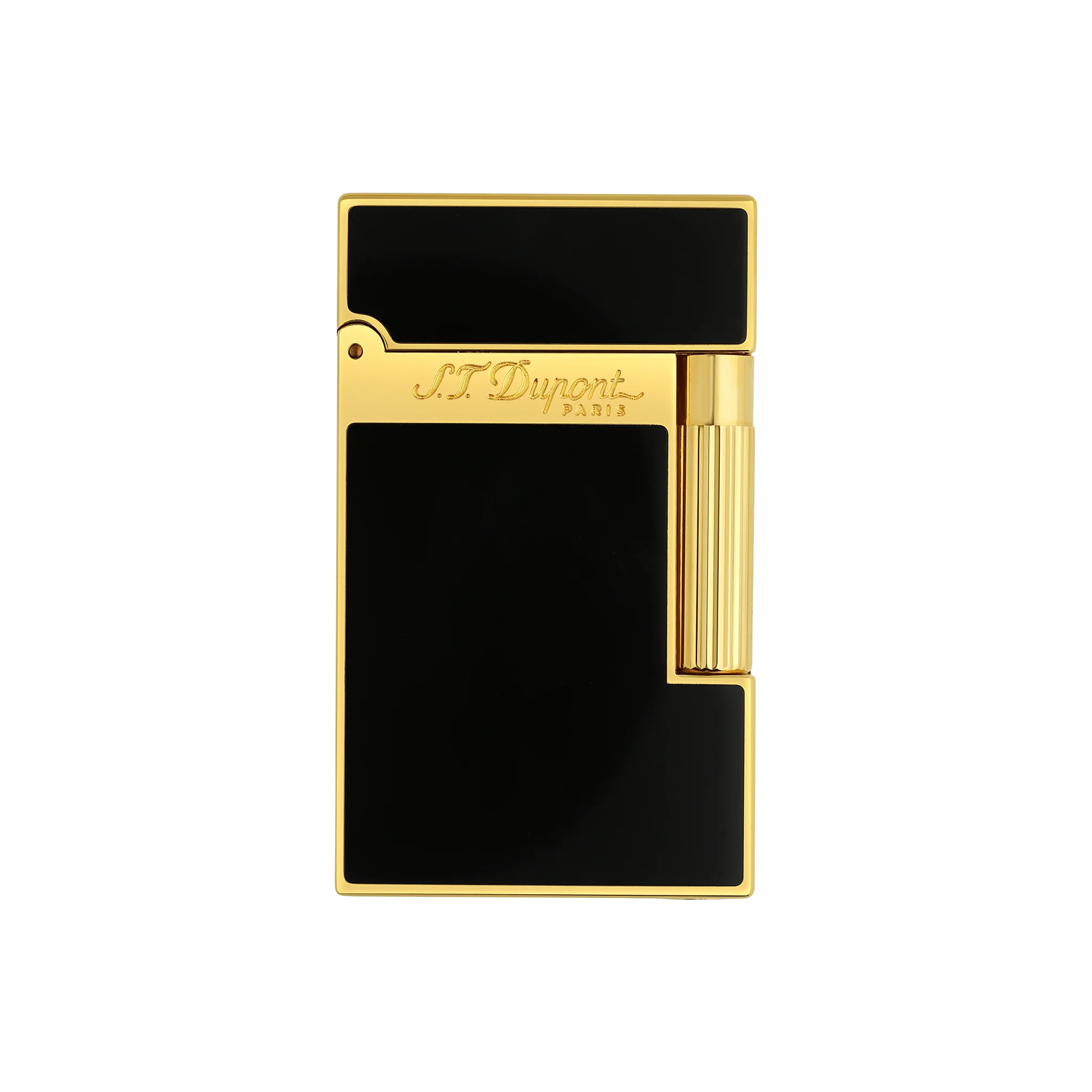 S.T. Dupont Ligne 2 Lighter Lacquered Black and Gold Trim