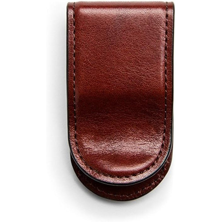 Bosca Leather Covered Money Clip Brown