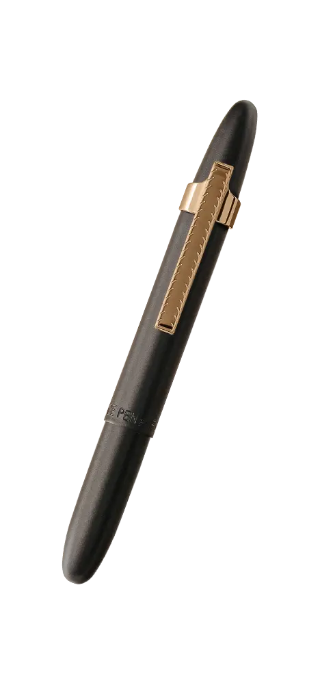 Fisher Space Pens Matte Black Bullet Space Pen With Gold Finger Grip And Clip
