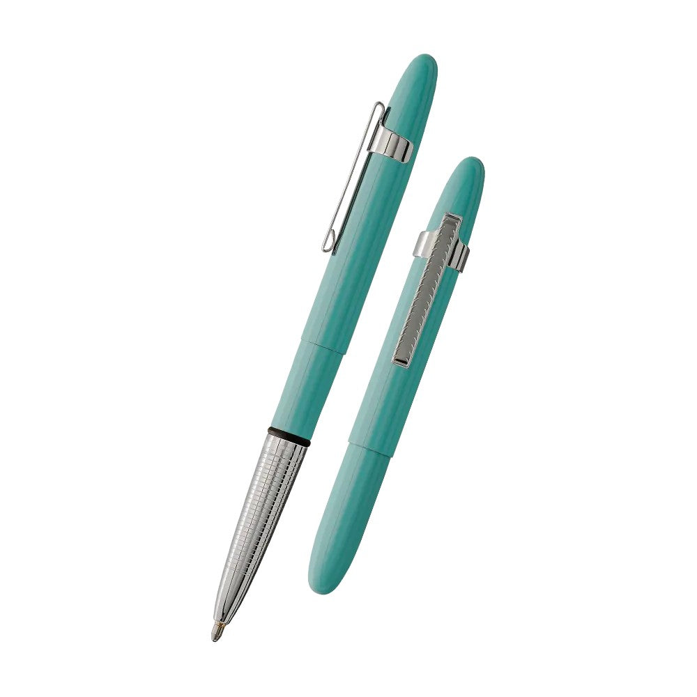 Fisher Space Pens 400TBLCL Tahitian Blue Bullet Space Pen, Chrome Finger Grip & Clip