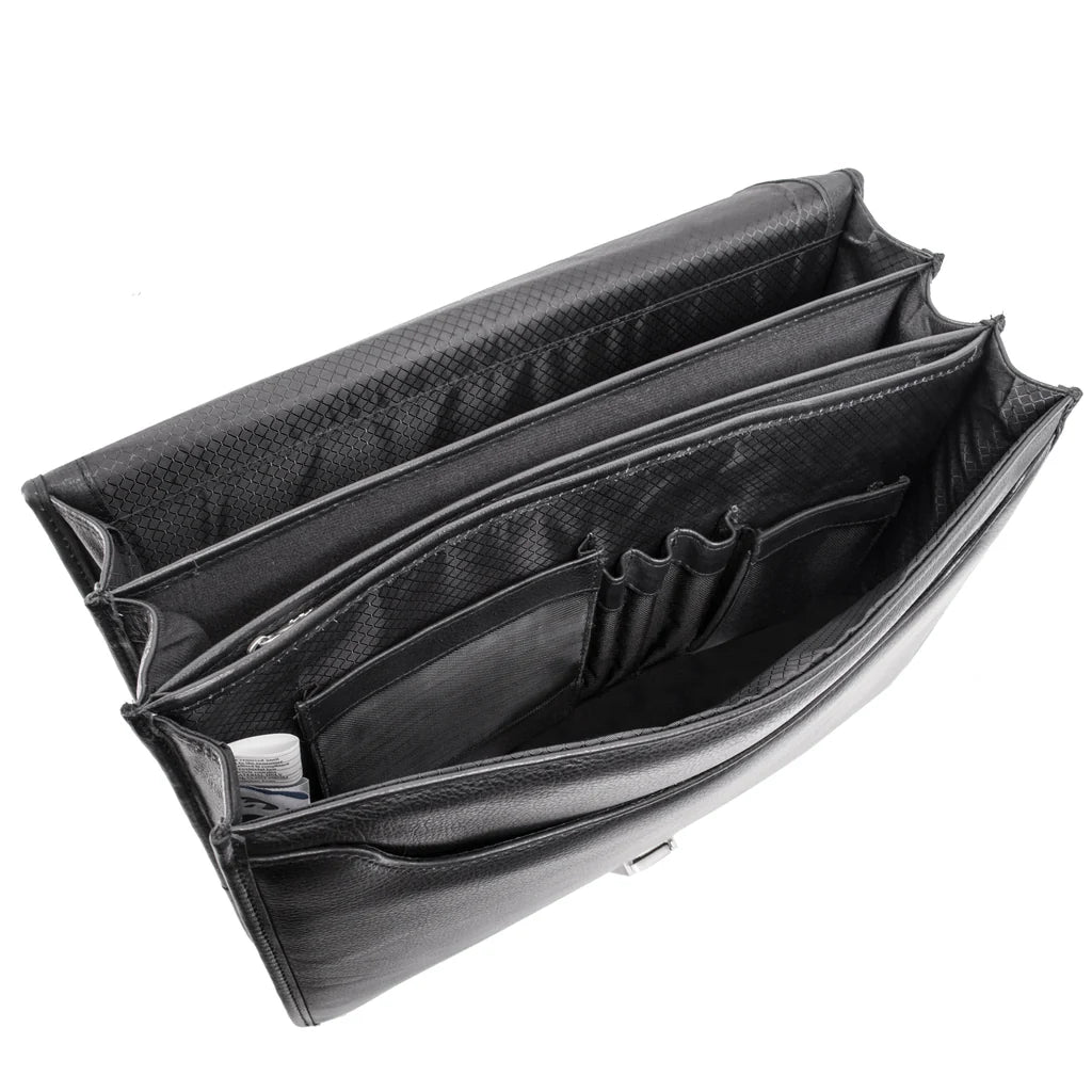 McKlein I Series 4355 River North Triple Compartment Briefcase Full Grain Cashmere Napa Leather