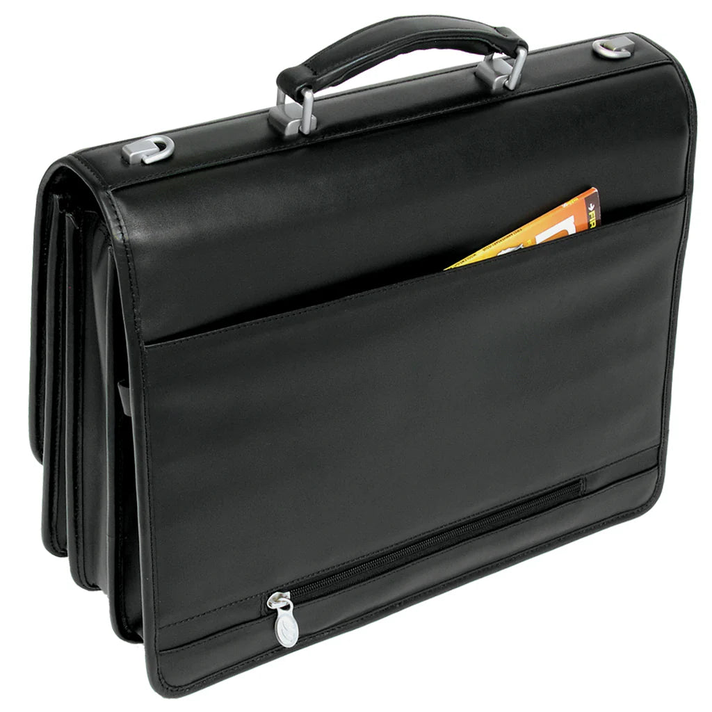 McKlein I Series 4355 River North Triple Compartment Briefcase Full Grain Cashmere Napa Leather