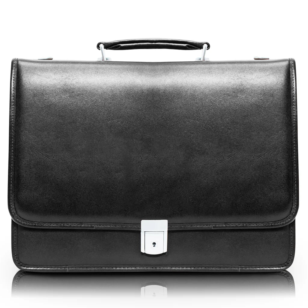 McKlein I Series 4355 River North Triple Compartment Briefcase Full Grain Cashmere Napa Leather