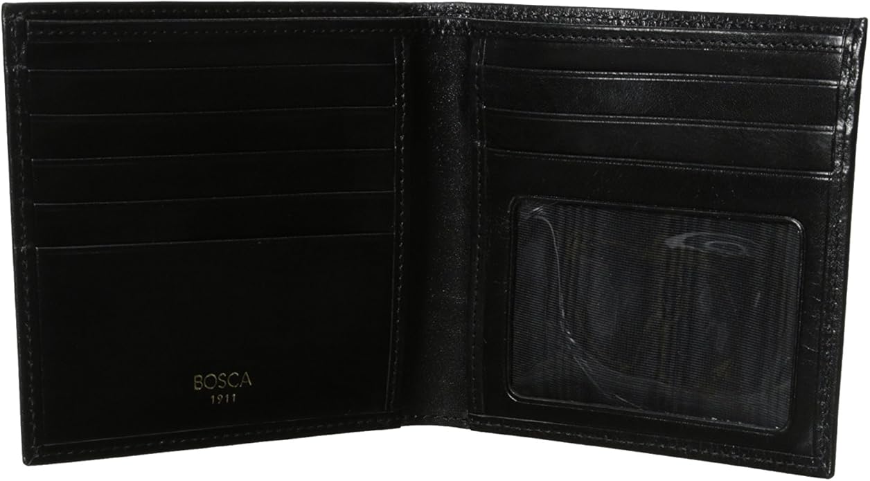 Bosca ID Hipster Credit Card Wallet Black Old Leather