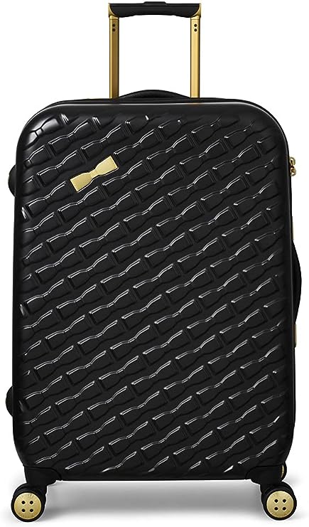 Ted Baker Women's Belle Fashion Lightweight Hardshell Spinner Luggage (Black, Checked-Medium 27-Inch)