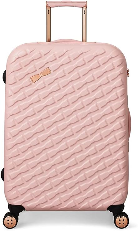 Ted Baker Women's Belle Fashion Lightweight Hardshell Spinner Luggage (Pink, Checked-Medium 27-Inch)