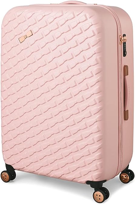 Ted Baker Women's Belle Fashion Lightweight Hardshell Spinner Luggage (Pink, Checked-Large 30-Inch)
