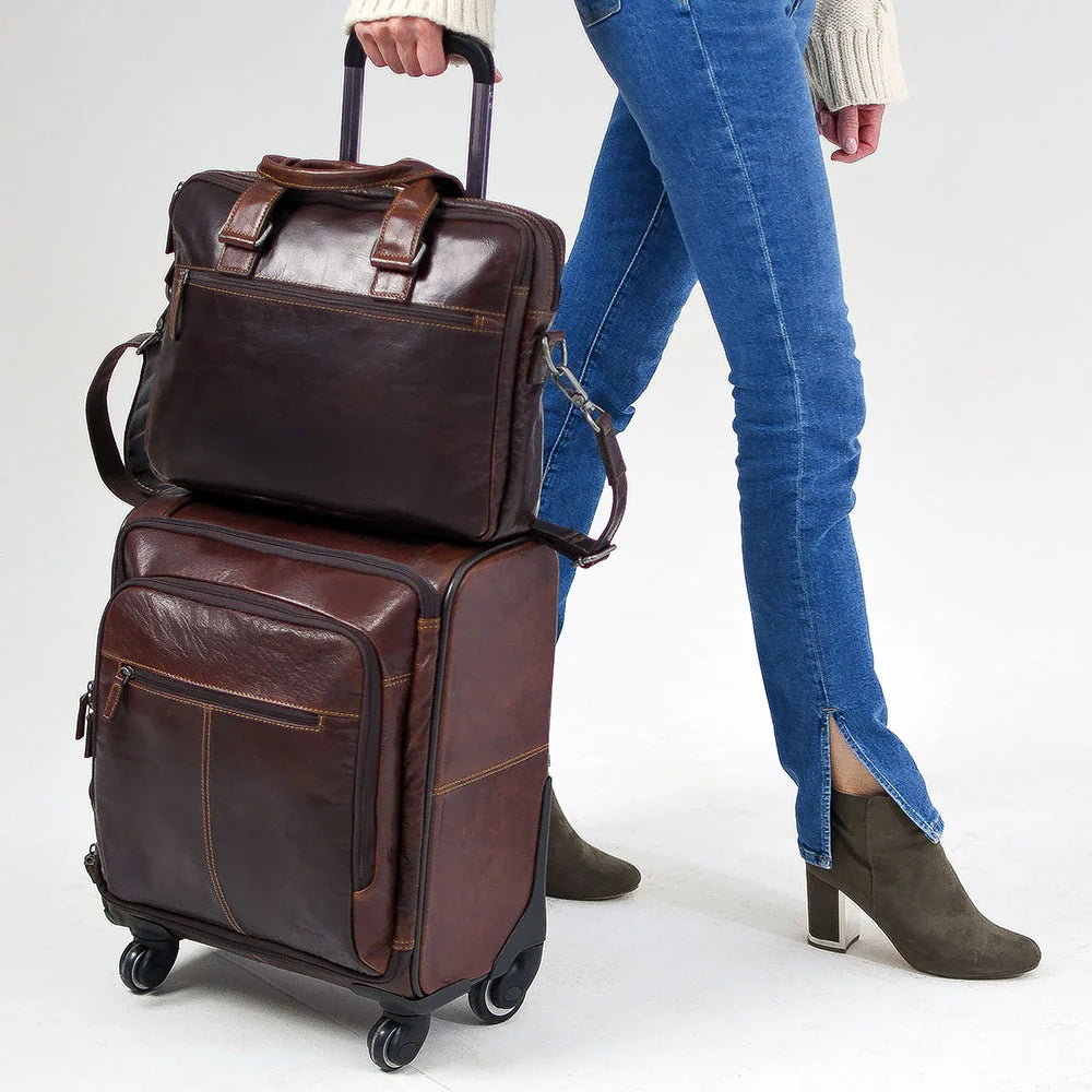 Jack Georges 18" Wheeled Carry-on Bag #7518 Hand-stained, Full-grain Buffalo Leather