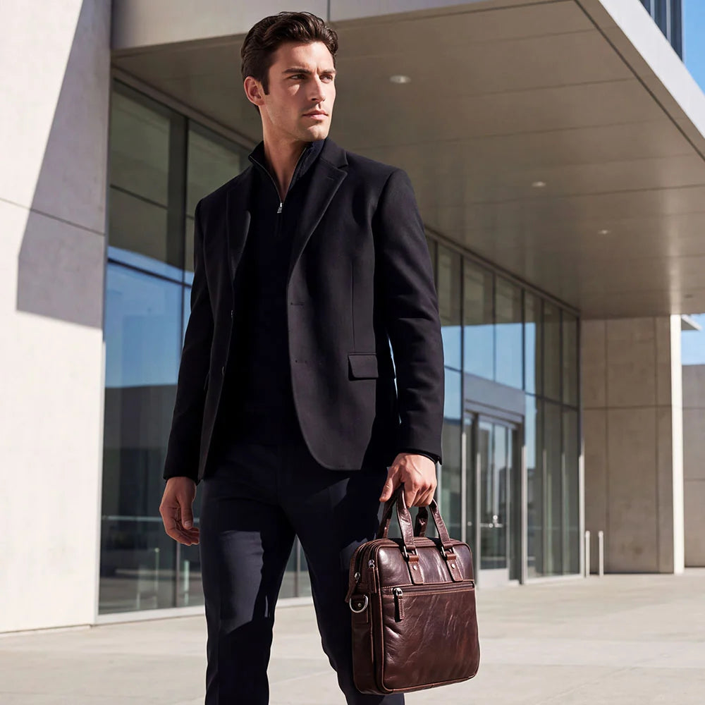 Jack Georges Voyager Professional Slim Zippered Briefcase #7321