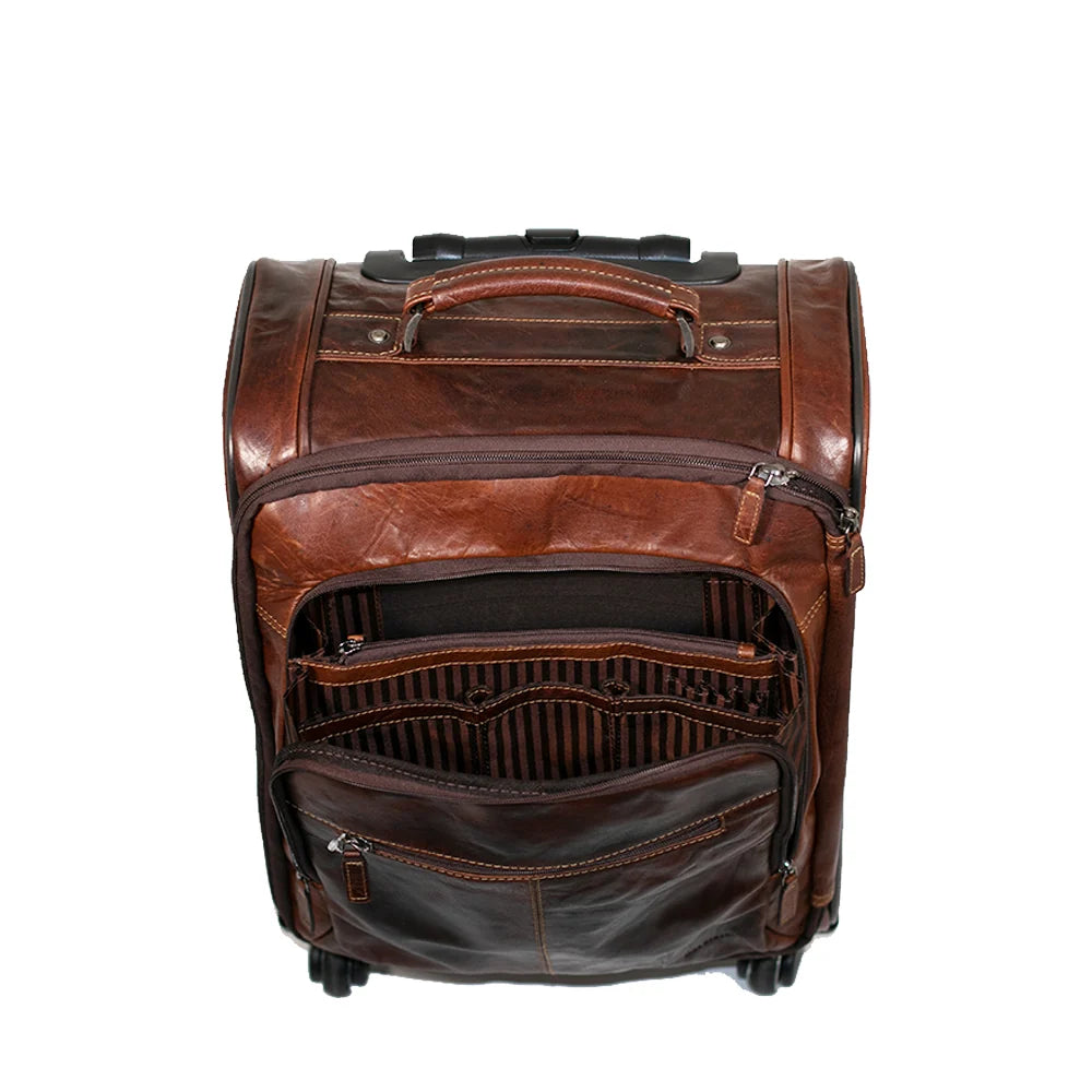 Jack Georges 18" Wheeled Carry-on Bag #7518 Hand-stained, Full-grain Buffalo Leather