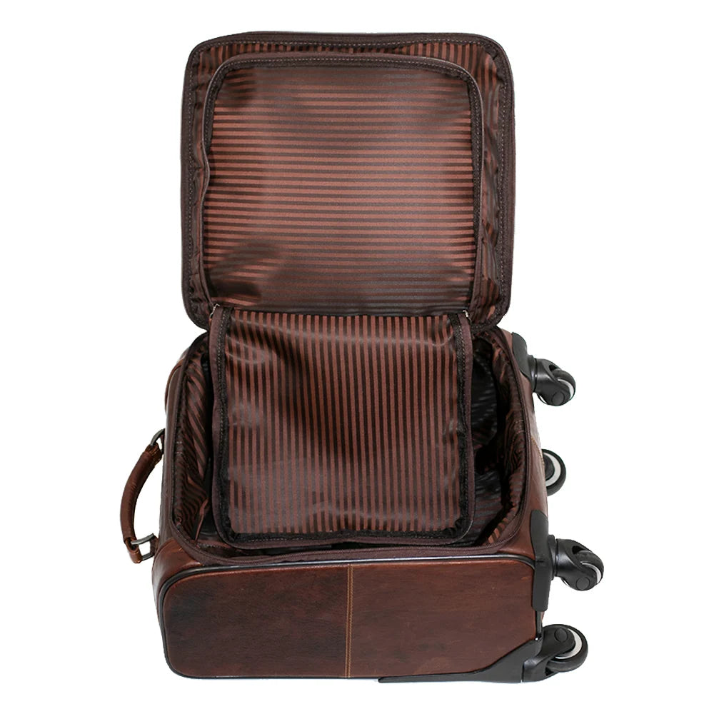 Jack Georges 18" Wheeled Carry-on Bag #7518 Hand-stained, Full-grain Buffalo Leather