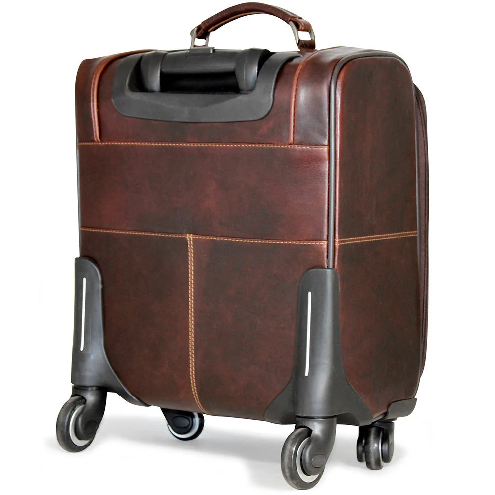 Jack Georges 18" Wheeled Carry-on Bag #7518 Hand-stained, Full-grain Buffalo Leather