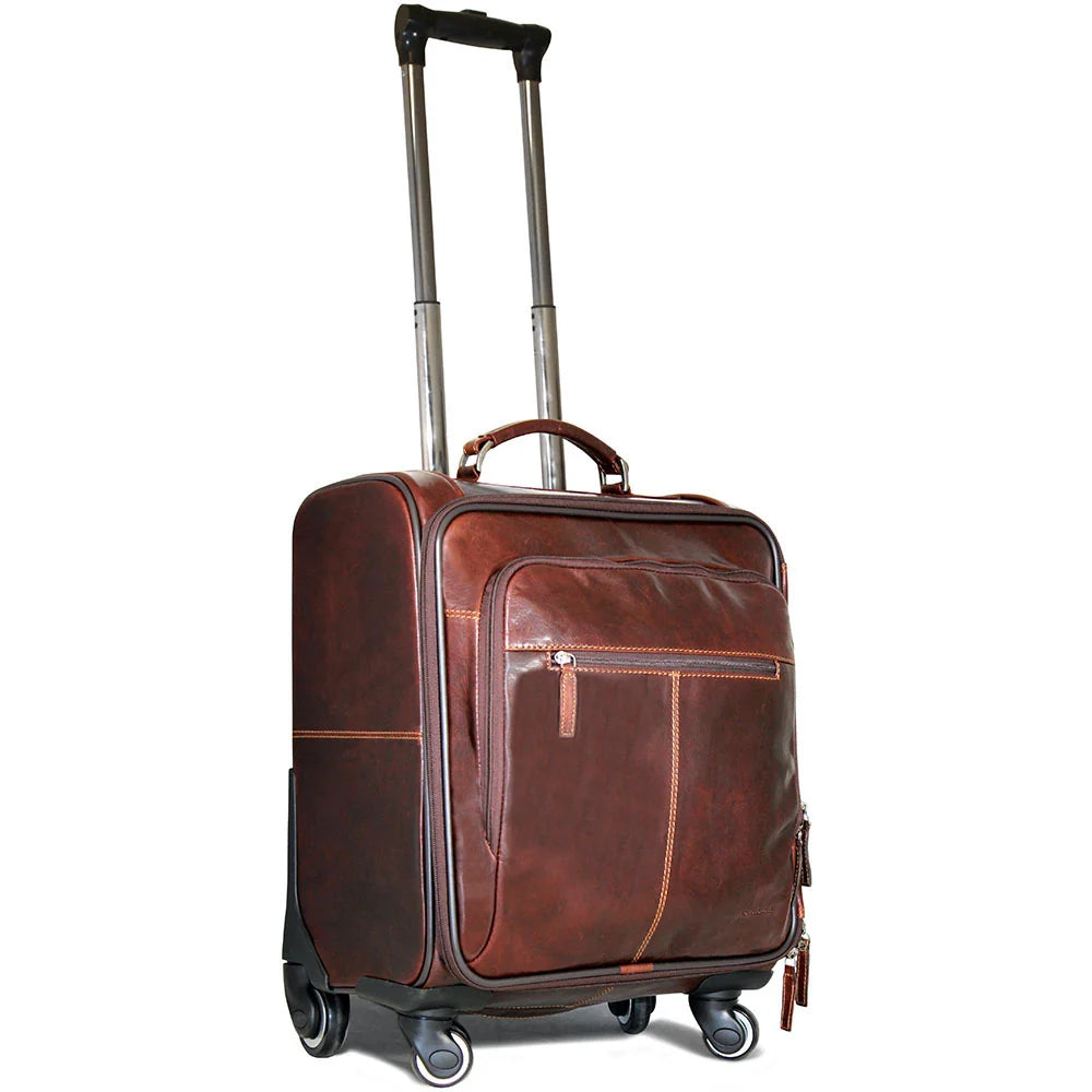 Jack Georges 18" Wheeled Carry-on Bag #7518 Hand-stained, Full-grain Buffalo Leather