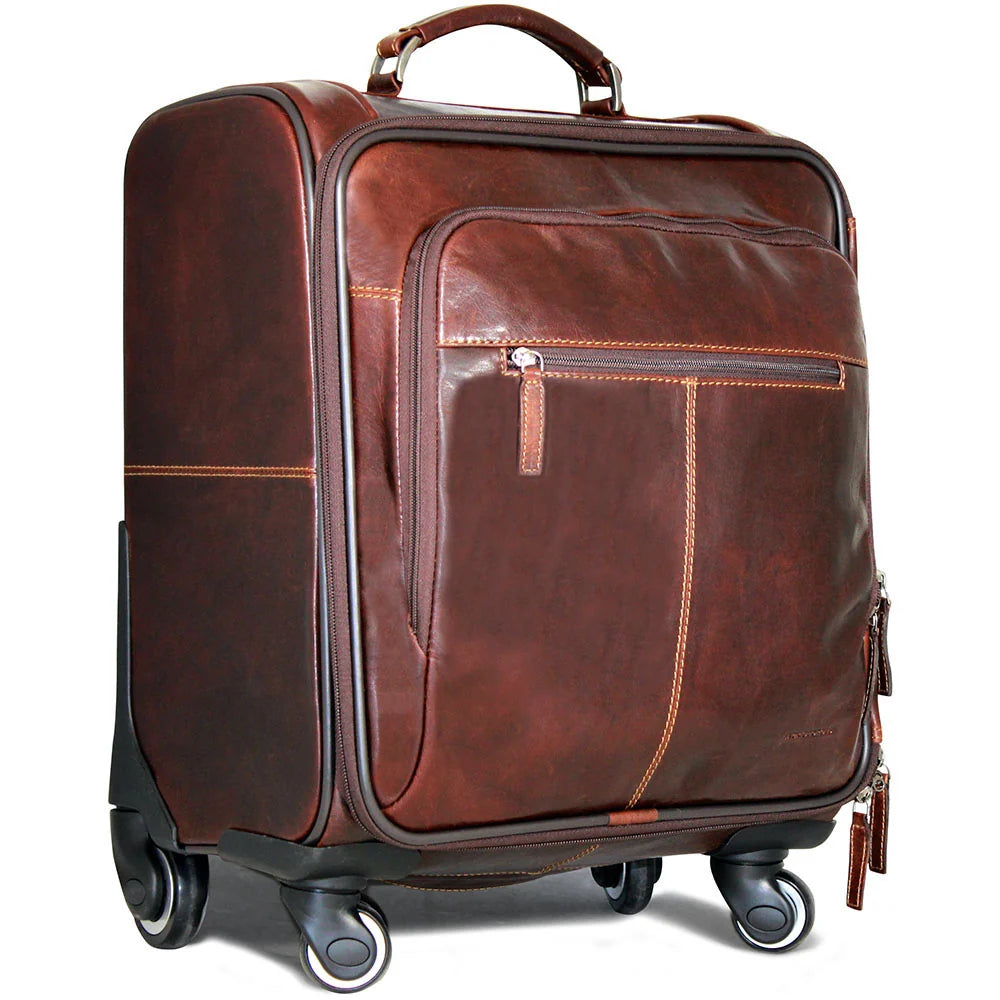 Jack Georges 18" Wheeled Carry-on Bag #7518 Hand-stained, Full-grain Buffalo Leather