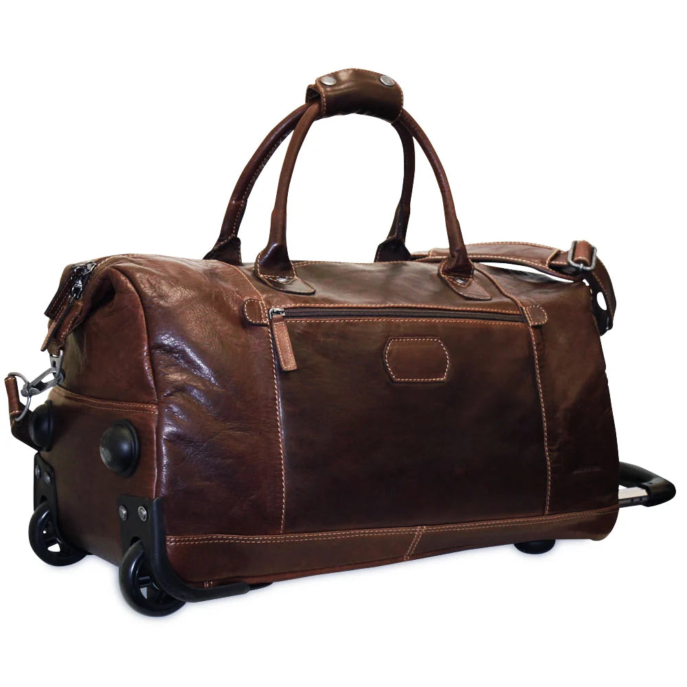 Jack Georges Wheeled Duffle Bag #7520 Hand-stained, Full-grain Buffalo Leather