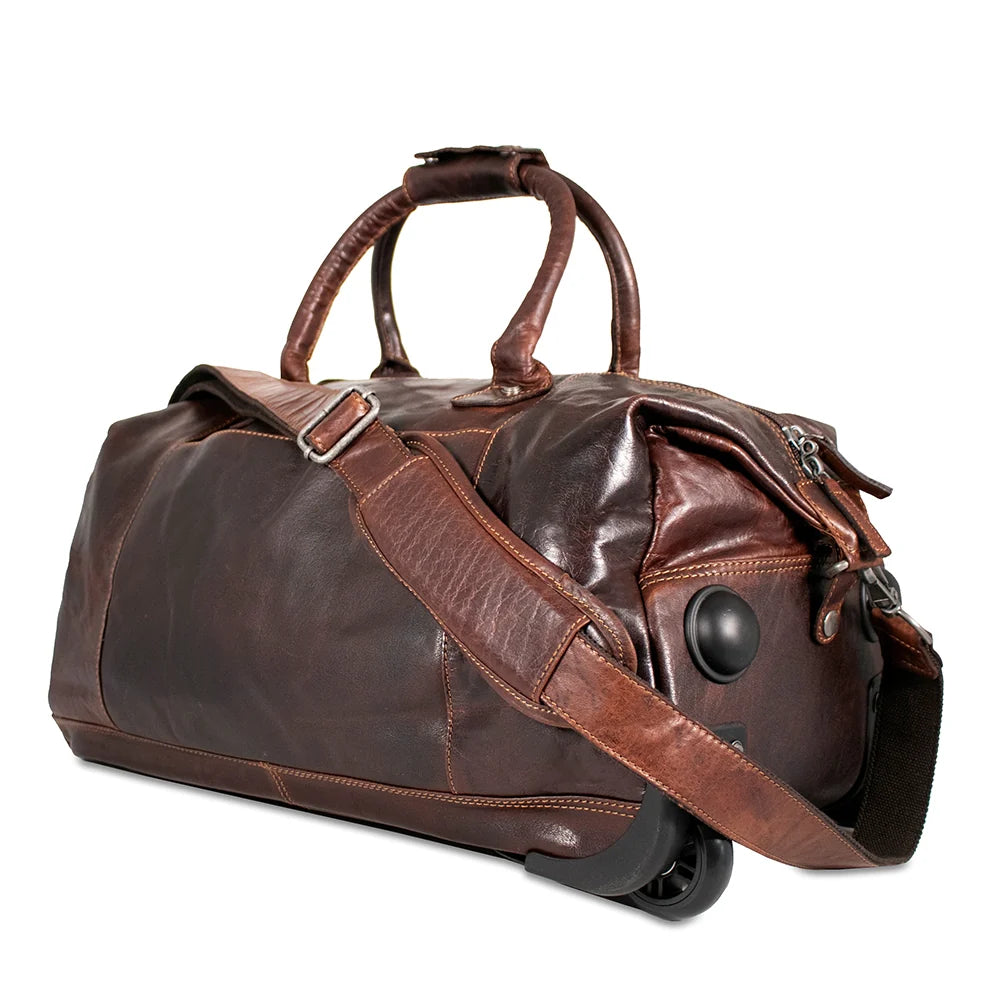 Jack Georges Wheeled Duffle Bag #7520 Hand-stained, Full-grain Buffalo Leather