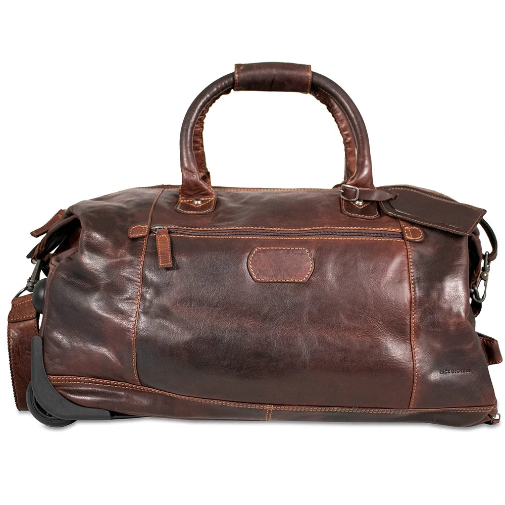 Jack Georges Wheeled Duffle Bag #7520 Hand-stained, Full-grain Buffalo Leather