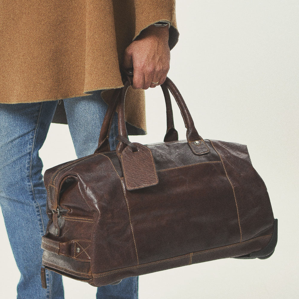 Jack Georges Wheeled Duffle Bag #7520 Hand-stained, Full-grain Buffalo Leather