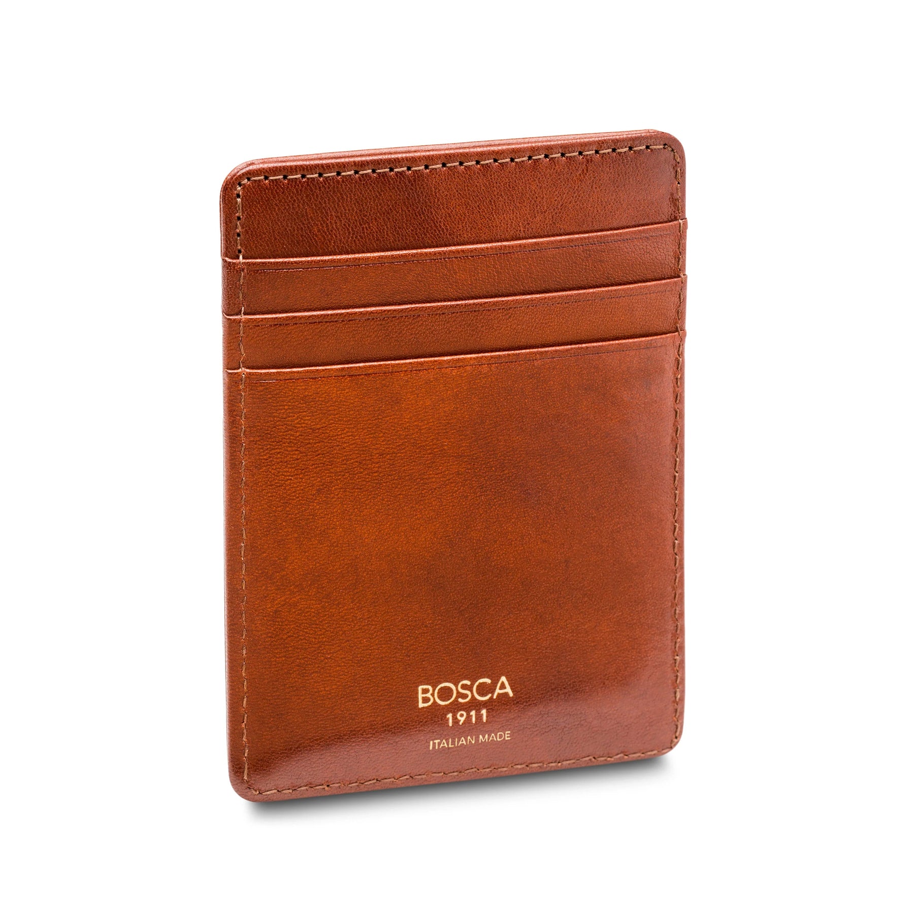 Bosca Deluxe Front Pocket Wallet Montreal Black/Amber Leather