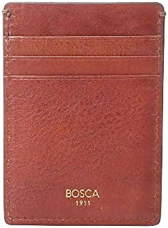 Bosca Deluxe Front Pocket Wallet Cognac Washed Leather