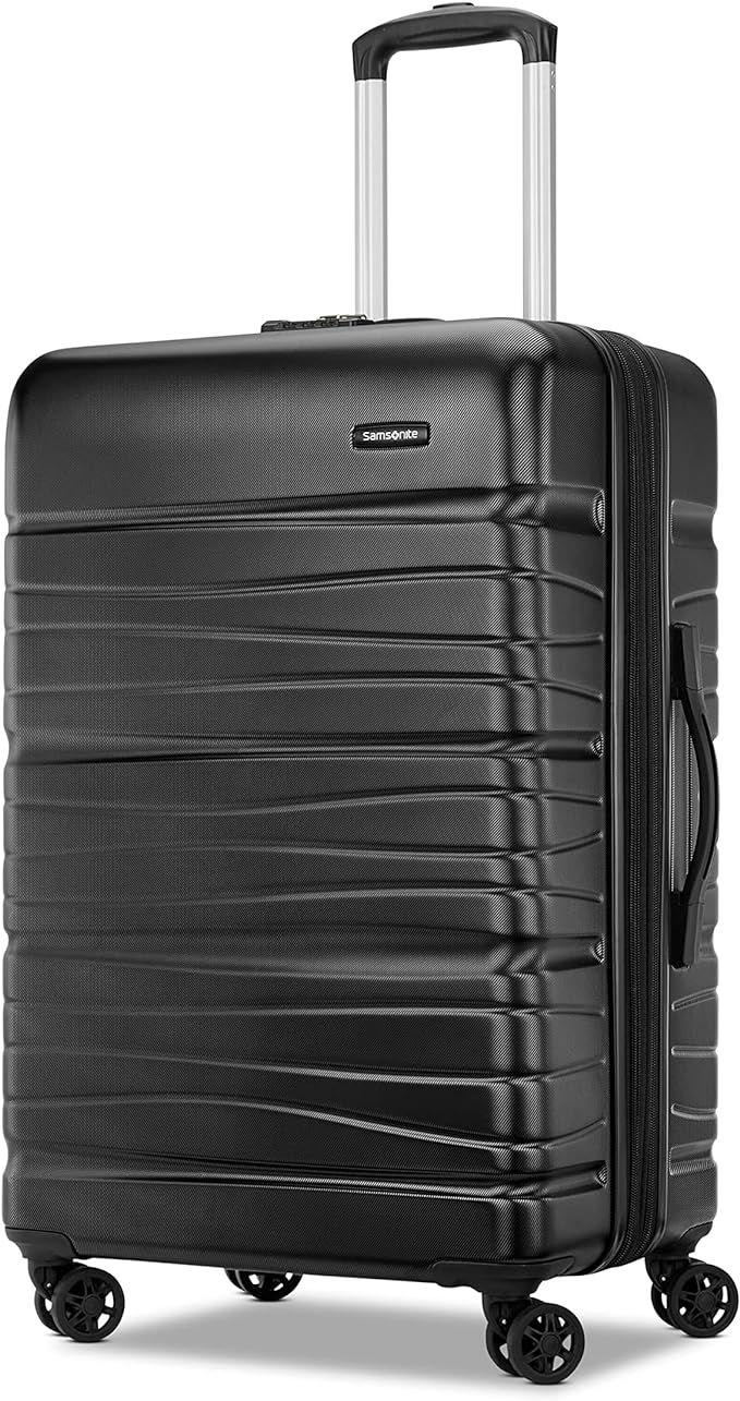 Samsonite Evolve SE Hardside Expandable Luggage with Double Wheels, Bass Black, Medium Spinner
