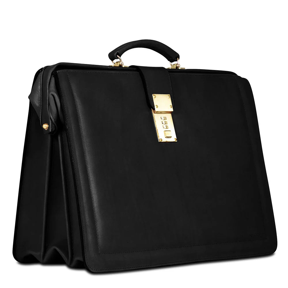 Jack Georges Belting Leather Classic Combination Lock Briefbag #9005
