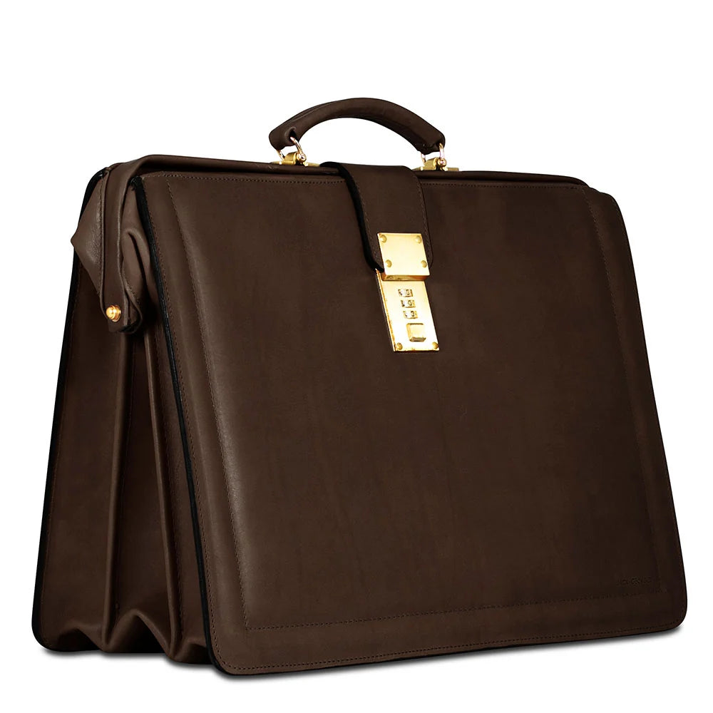 Jack Georges Belting Leather Classic Combination Lock Briefbag #9005