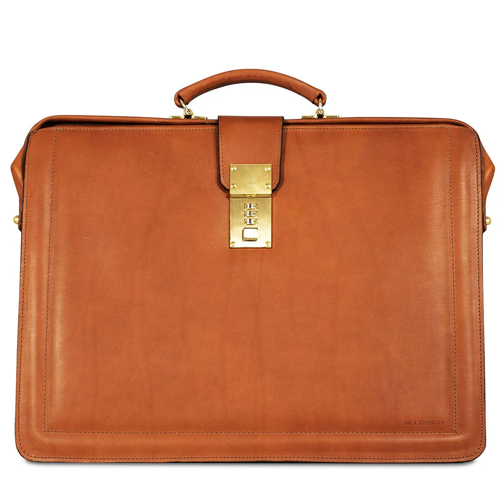 Jack Georges Belting Leather Classic Combination Lock Briefbag #9005