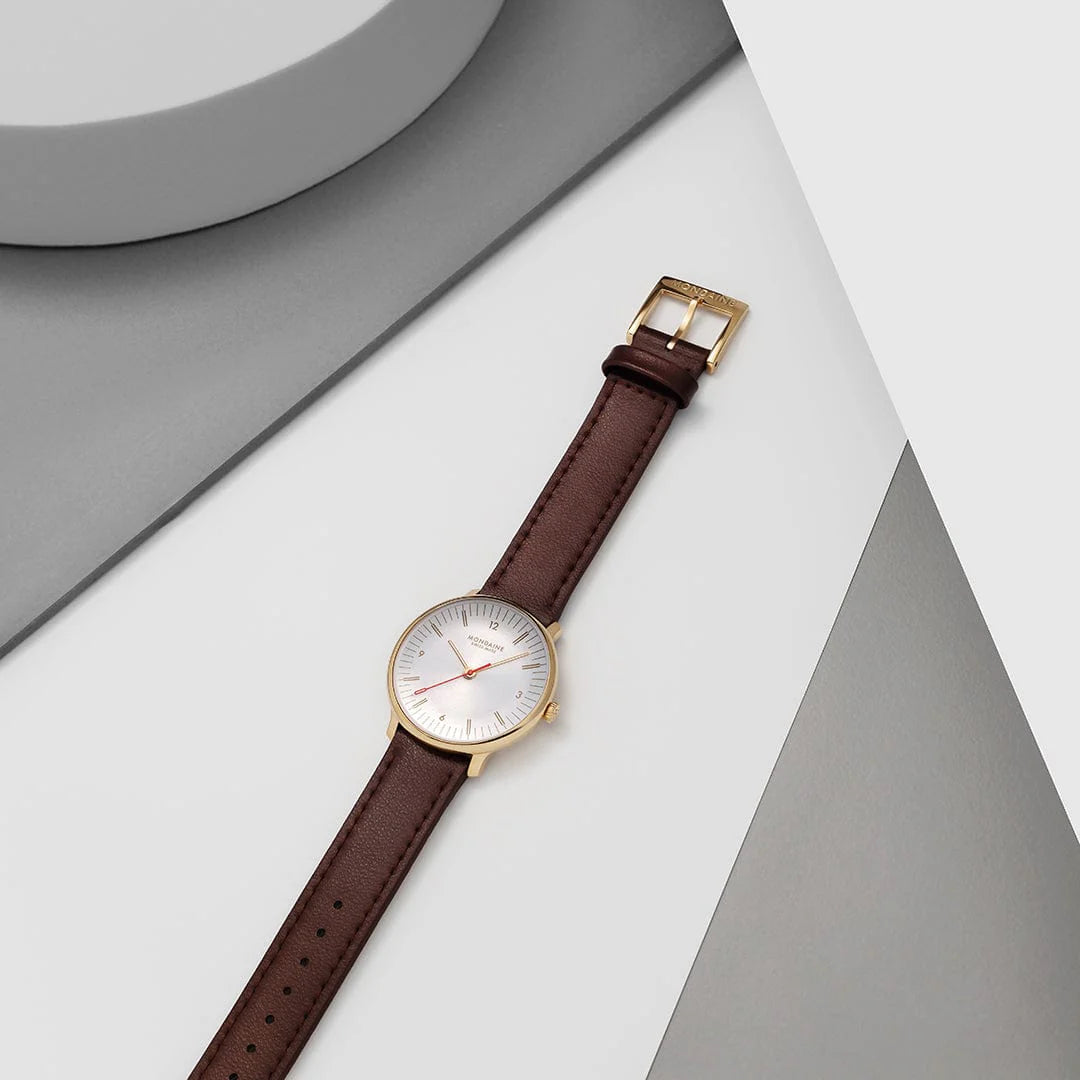 Mondaine Doppio 33 mm Brown Vegan Grape Leather