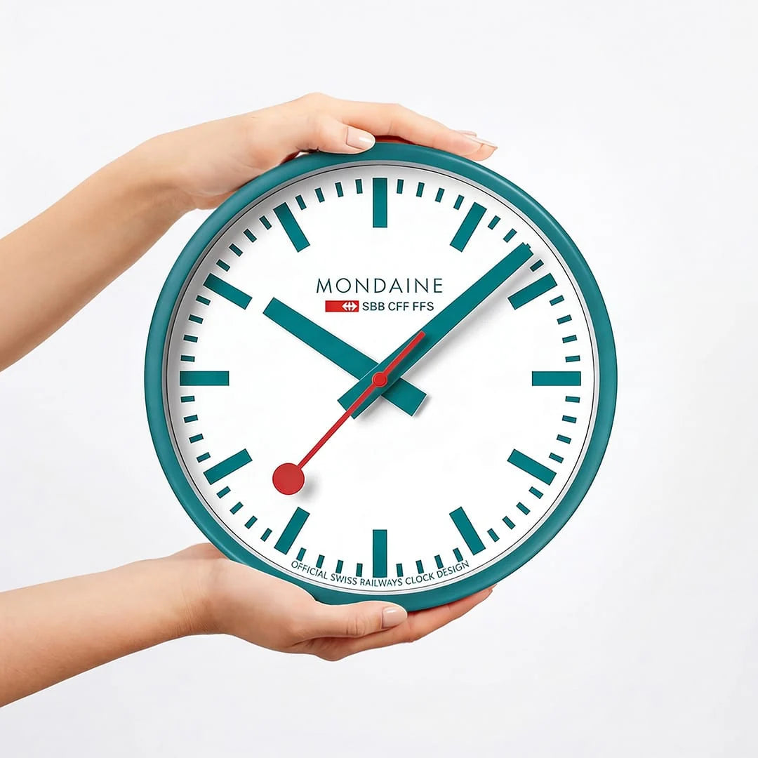Mondaine Wall Clock Transformative Teal, 25 cm. Limited Edition