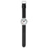 Mondaine Classic Polished Case, Black Vegan Grape Leather, 36 mm Watch