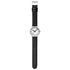 Mondaine Classic Brushed Steel Black, Vegan Grape Leather Strap, 36 mm