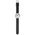 Mondaine Classic Brushed Steel Black, Vegan Grape Leather Strap, 36 mm