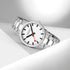 Mondaine Classic 40 mm, Stainless Steel Link Men's Watch Signature White Sundial