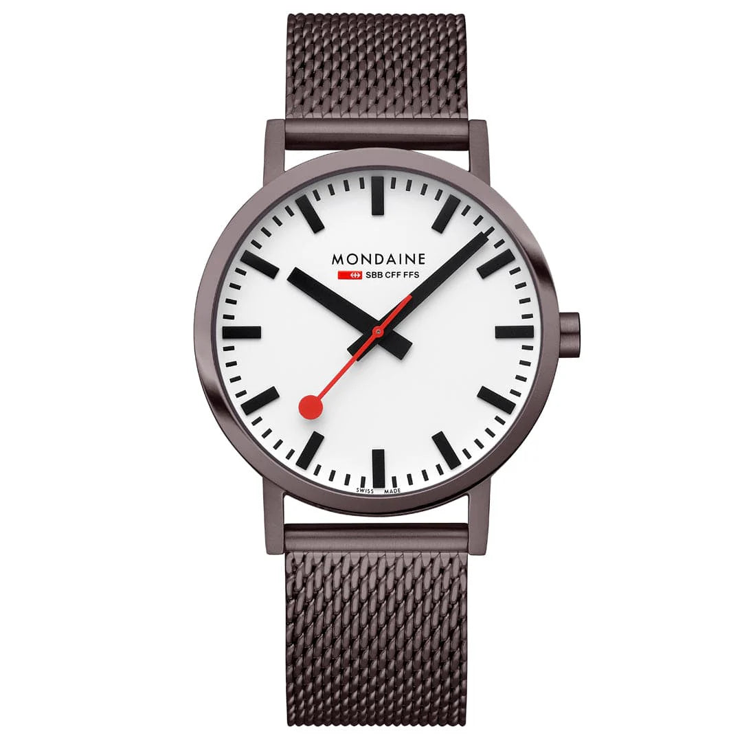 Mondaine Classic Brown Stainless Steel Mesh, 40 mm A660.30360.1BSBZ