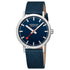 Mondaine Classic Brushed Steel Deep Ocean Blue Textile, 40 mm Men's Watch