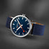 Mondaine Classic Brushed Steel Deep Ocean Blue Textile, 40 mm Men's Watch