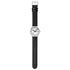 Mondaine Classic Polished Steel Day Date, Black Vegan Grape Leather, 36 mm Watch