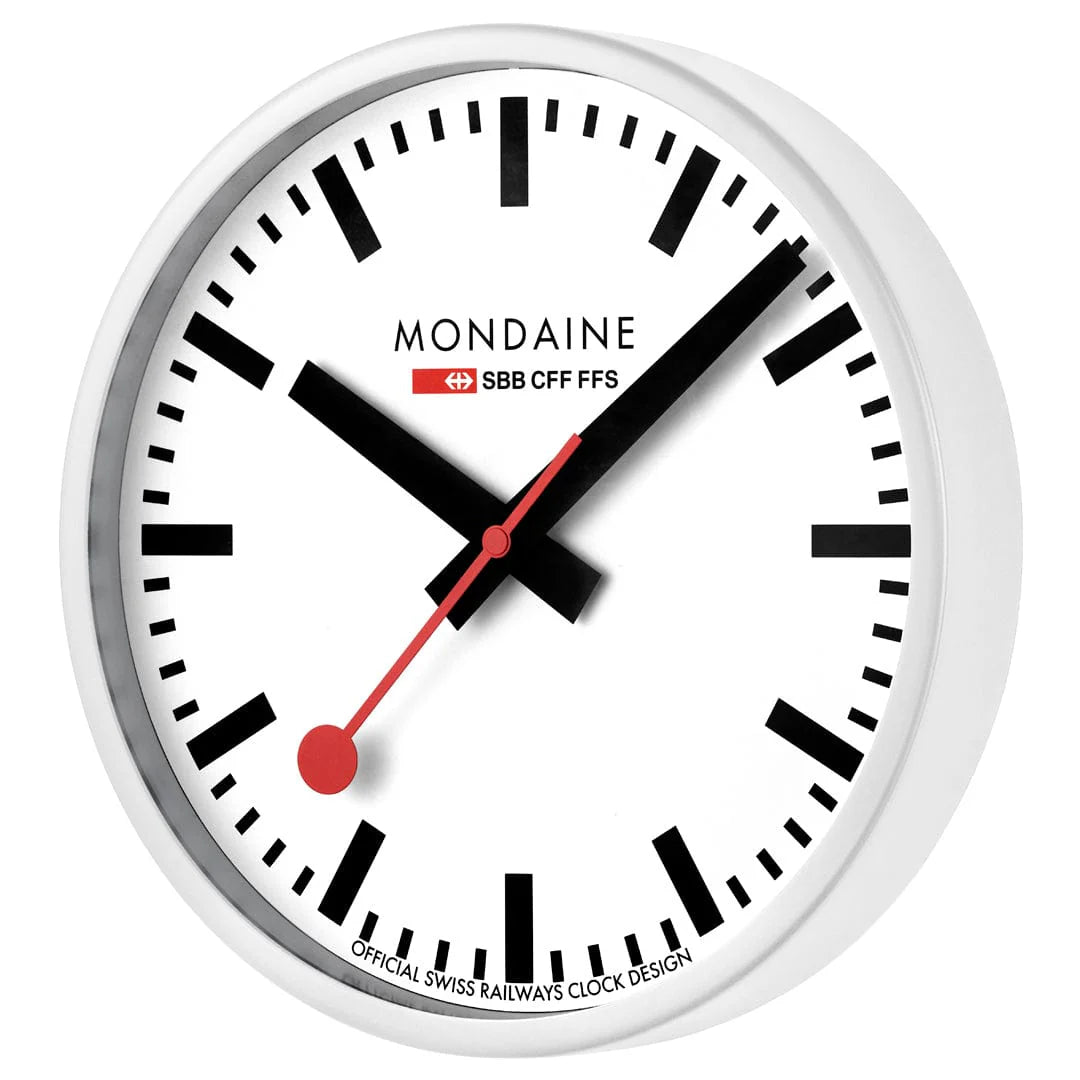 Mondaine Wall Clock White 25 cm - Altman Luggage 