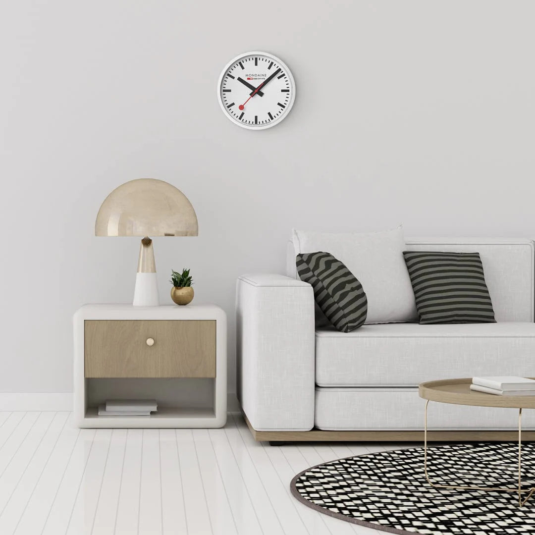 Mondaine Wall Clock White 25 cm - Altman Luggage 